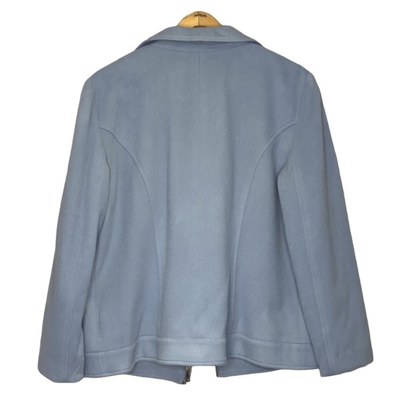 CONRAD C COLLECTION Powder Blue Wool Cashmere Zip Up Quiet Luxury Jacket 12 EUC - Picture 13 of 13